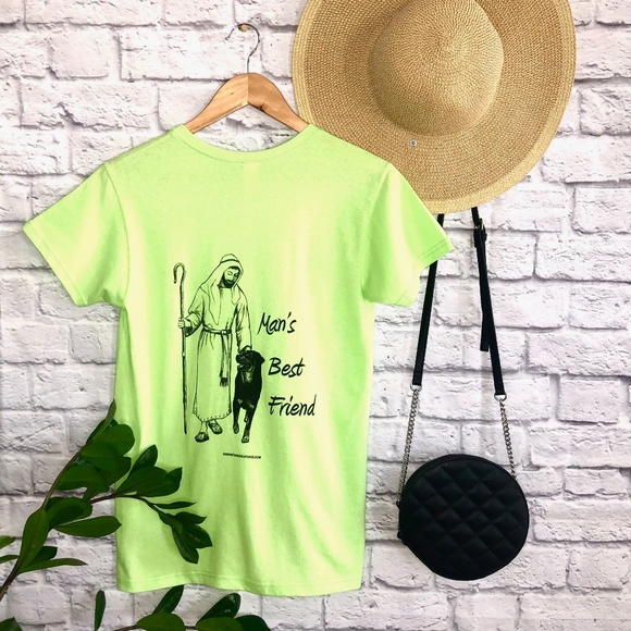 Man's Best Friend T-Shirt, Religious Shirt, Faith Clothing, Trendy Shirt - Green - Picture 2 of 3
